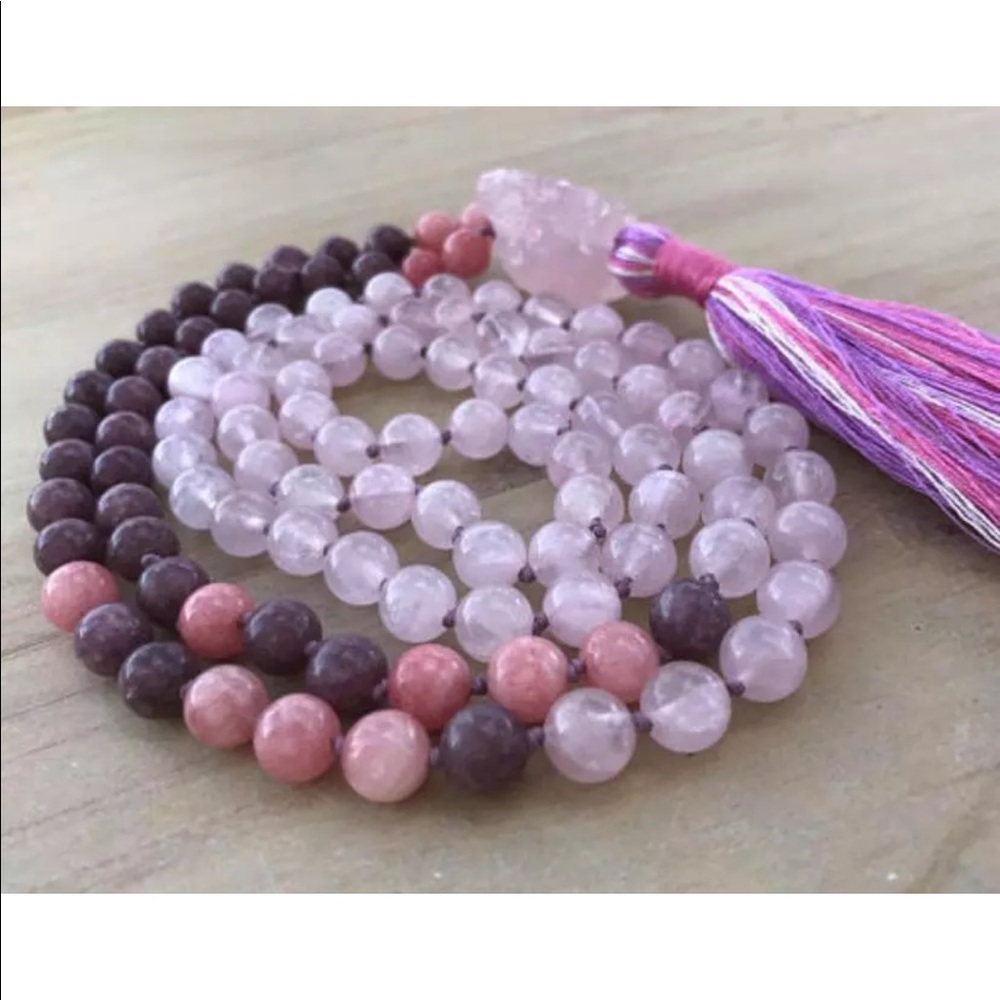 Last one! Rose quartz, amethyst and pink jade Mala ✨charged✨ - Picture 4 of 8